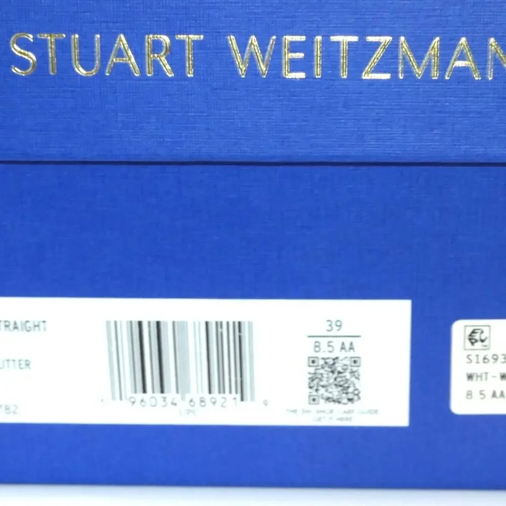New: Stuart Weitzman White Nudistcurve Glitter White High-heel sandals.